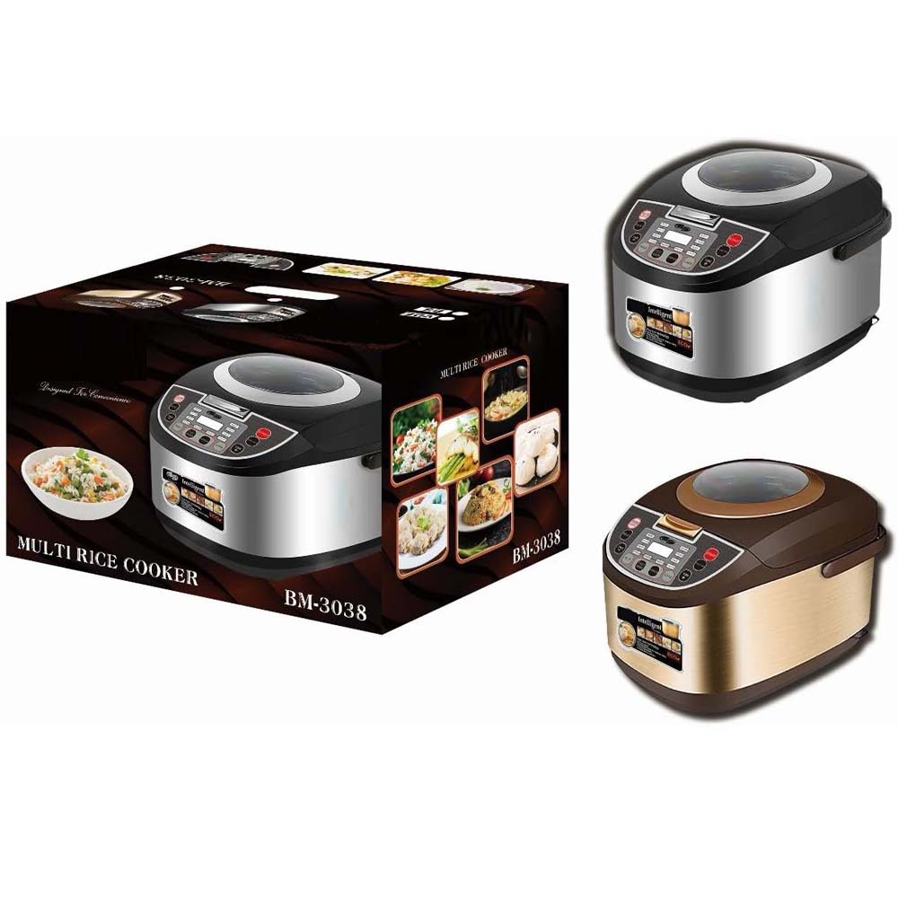 Electric Rice Cooker – 5L Multifunctional Digital Touch 900W Cooker for Rice, Steaming, Slow Cooking, and More Nawazia