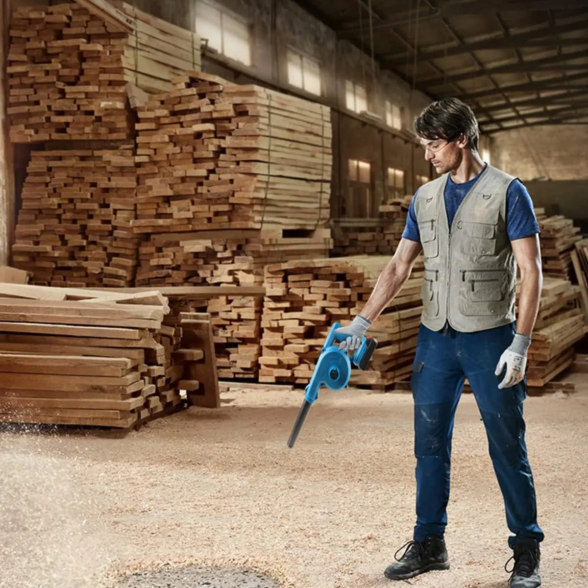 Cordless Leaf Blower | 21V 2-in-1 Blower Vacuum | Lightweight, Battery-Powered Handheld Air Blower for Leaves, Debris, and Dust Removal Nawazia