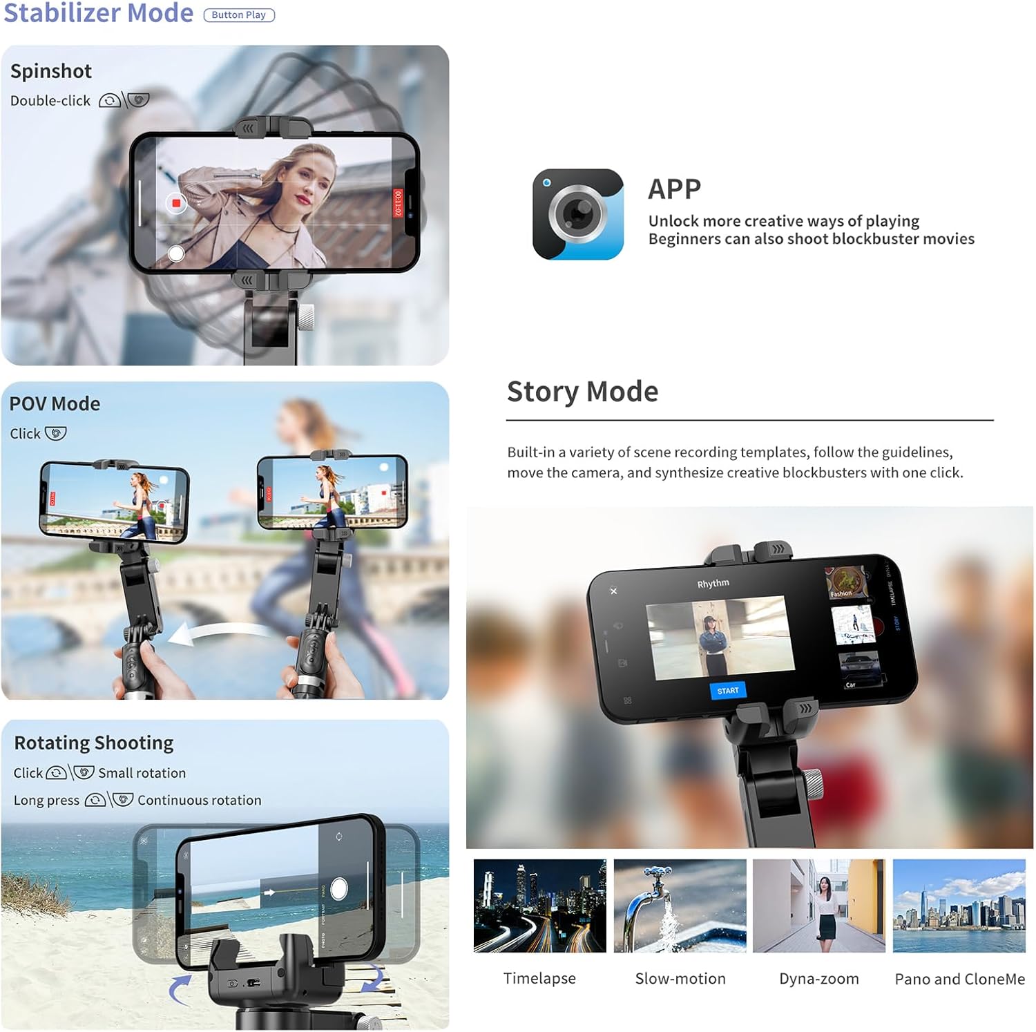 Q18 Mobile Phone Selfie Stick – Anti-Shake Gimbal Stabilizer with Built-In Fill Light, Rechargeable Battery, and Universal Smartphone Compatibility Nawazia