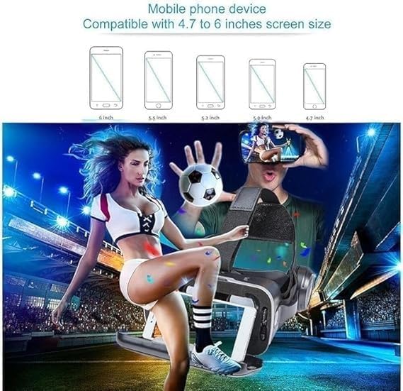 3D VR Glasses for Mobile Phones – Anti-Blue Light Virtual Reality Headset for Immersive Gaming & Entertainment | Compatible with iPhone & Android Nawazia