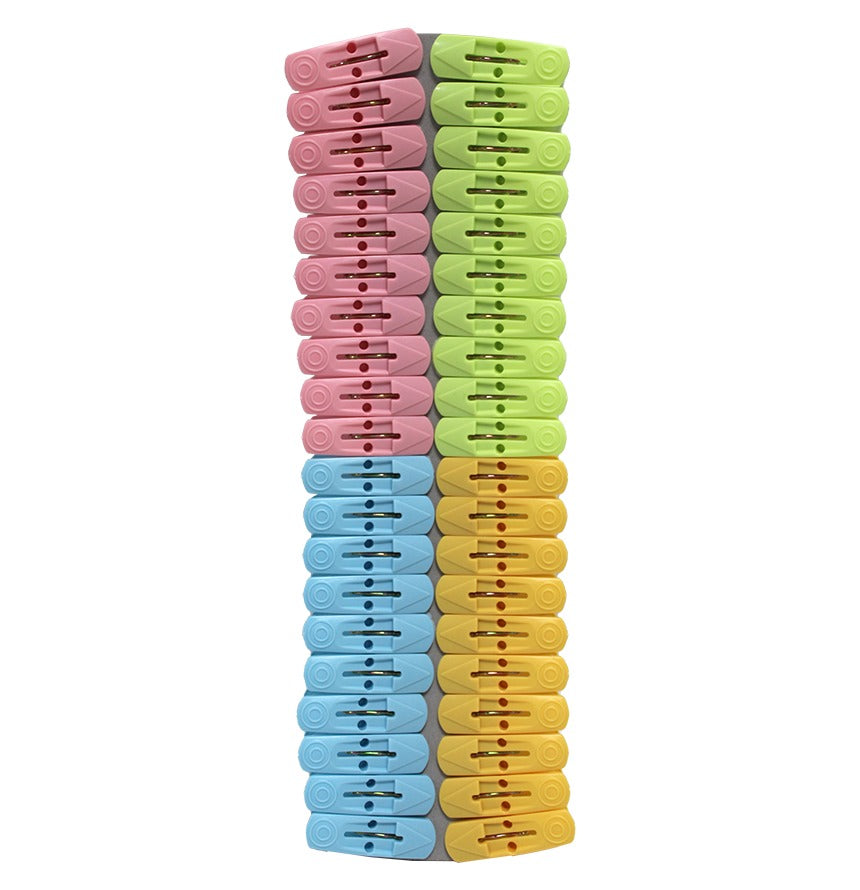 Plastic Clothes Pins Laundry Clips | 40 Colorful Clothespins with Storage Bag | Small 2-Inch Clothespins for Clothes Drying Nawazia