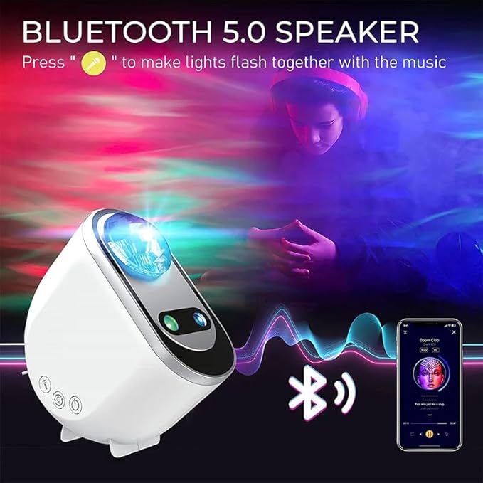 LED Projector Light – Galaxy Star Projector 3 in 1 Aurora Effects with Bluetooth, White Noise Nawazia