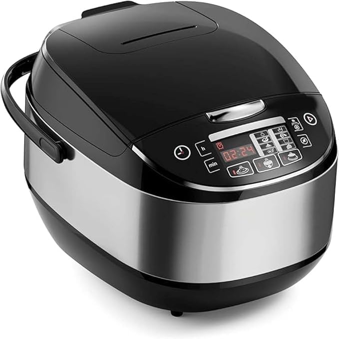 Digital Touch 900W Cooker for Rice, Steaming, Slow Cooking