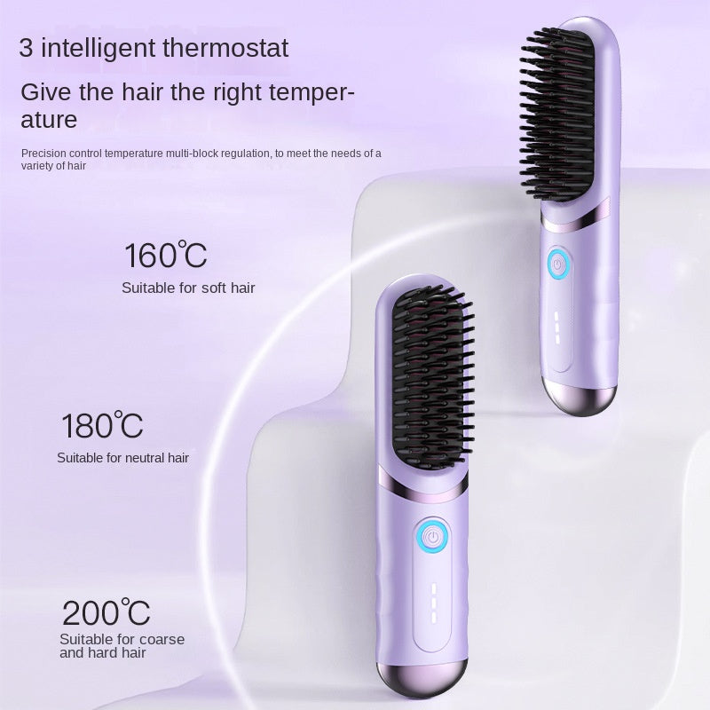 Electric Hair Styler with Curling Iron and Straightener Brush