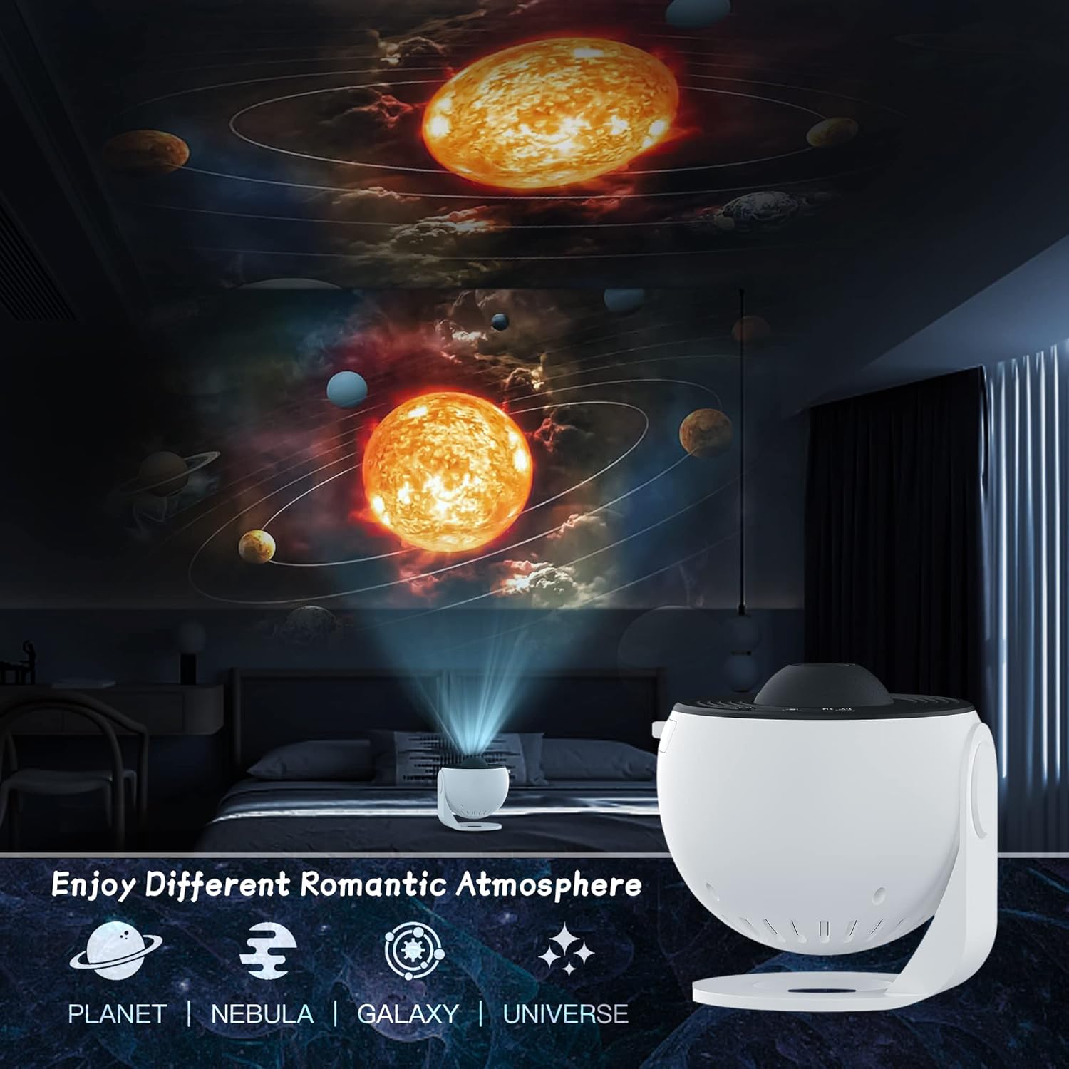 Galaxy Projector – 360° Rotation Star Projector with 13 Replaceable Galaxy Discs, Adjustable Brightness, Ideal for Kids & Adults, UAE Dubai Nawazia