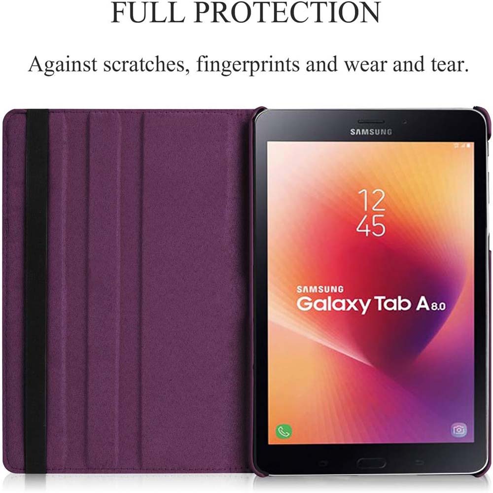Galaxy Tab A 8.0" 2017 PU Leather Case with 360° Rotating Stand and Auto Sleep/Wake
