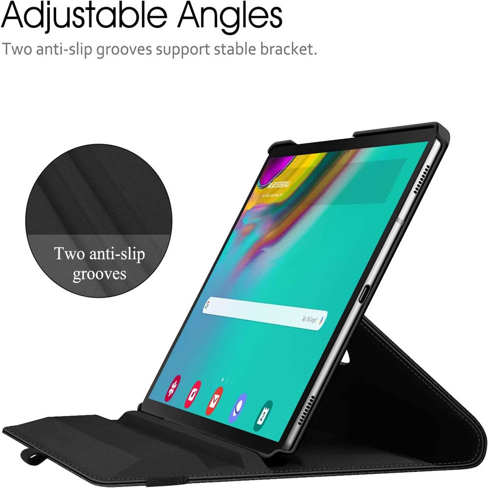 Galaxy Tab S5e 10.5" PU Leather Cover with 360° Swivel Stand and Auto Wake/Sleep