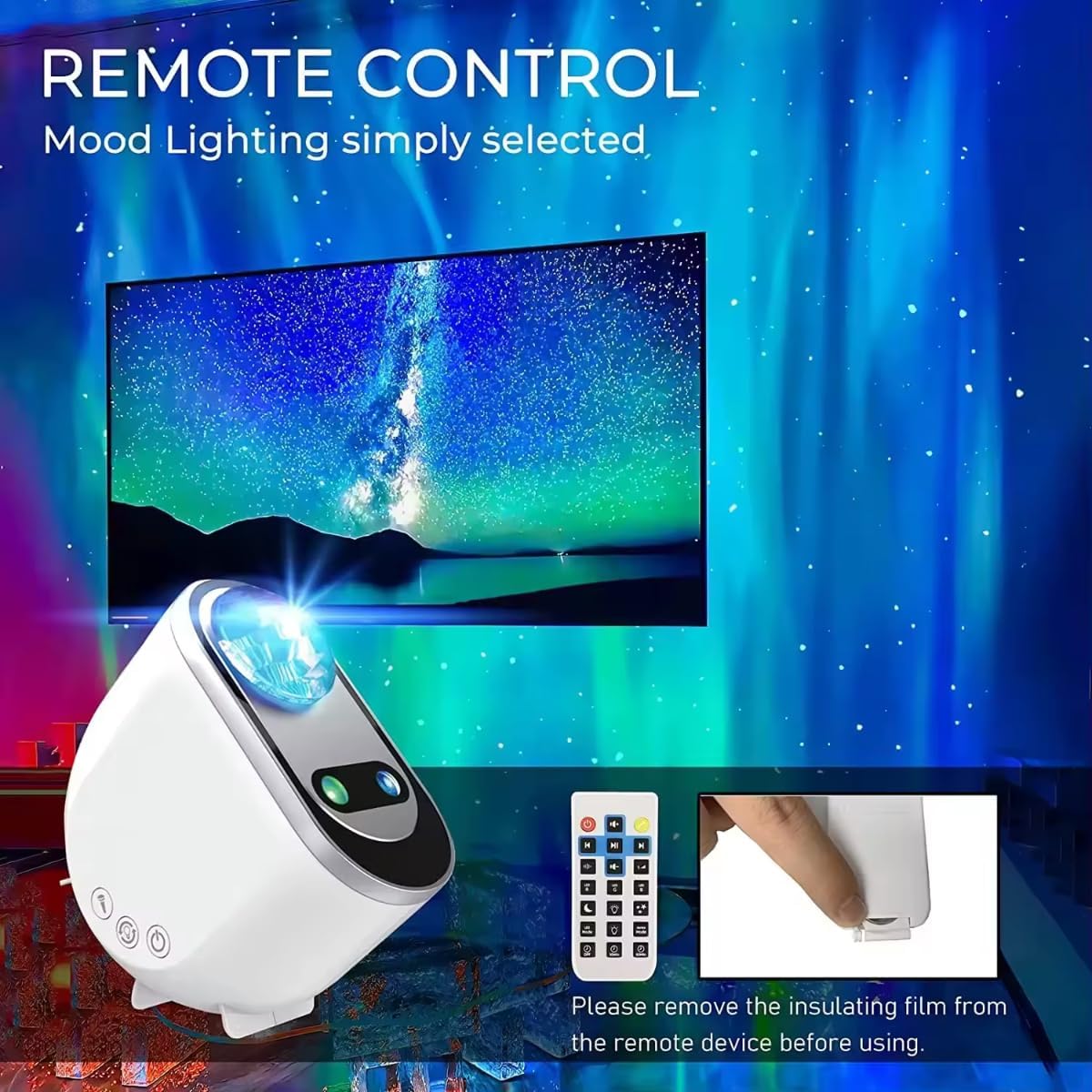 LED Projector Light – Galaxy Star Projector 3 in 1 Aurora Effects with Bluetooth, White Noise Nawazia