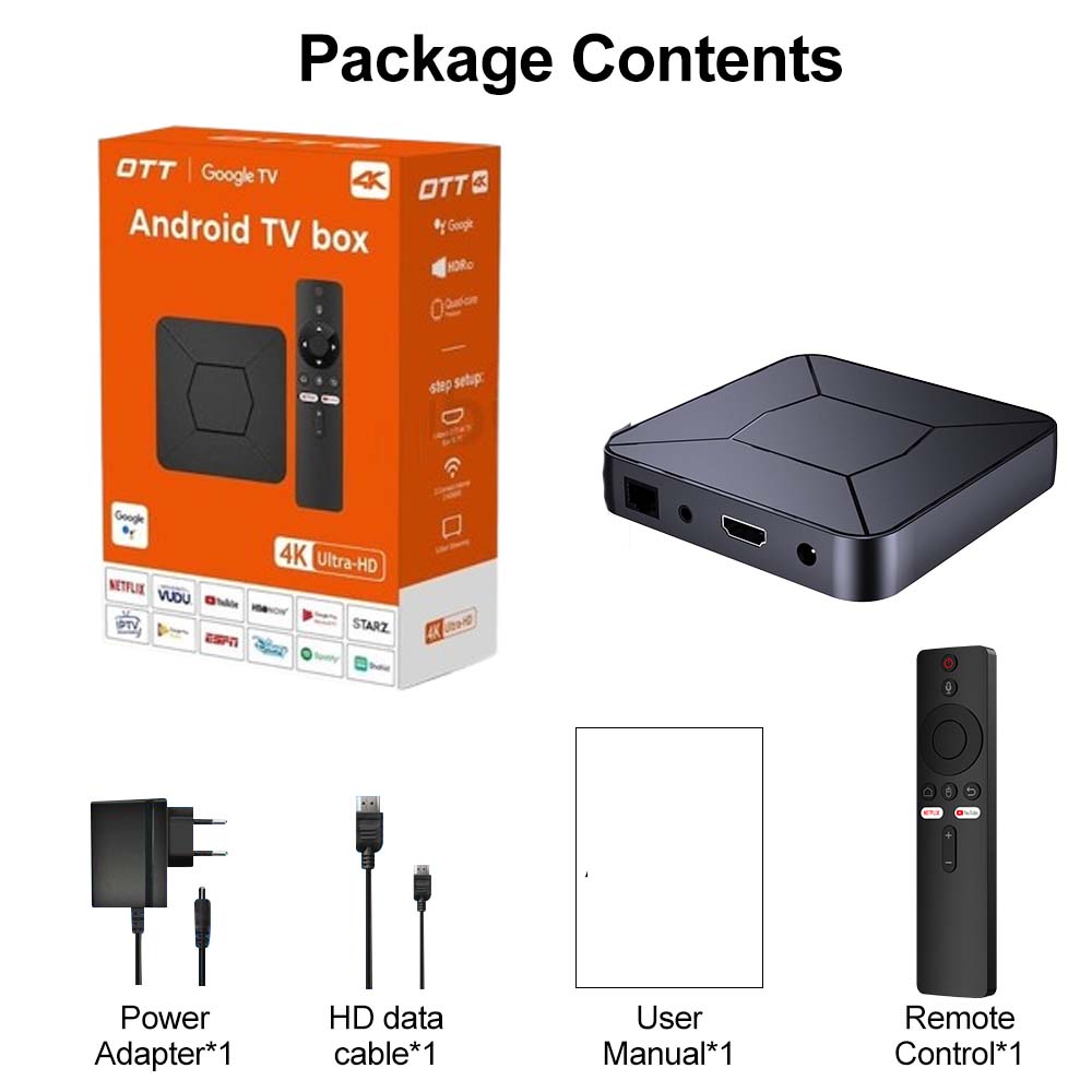 Google TV Edition OTT 4K TV Box for UHD Streaming with Dolby Audio