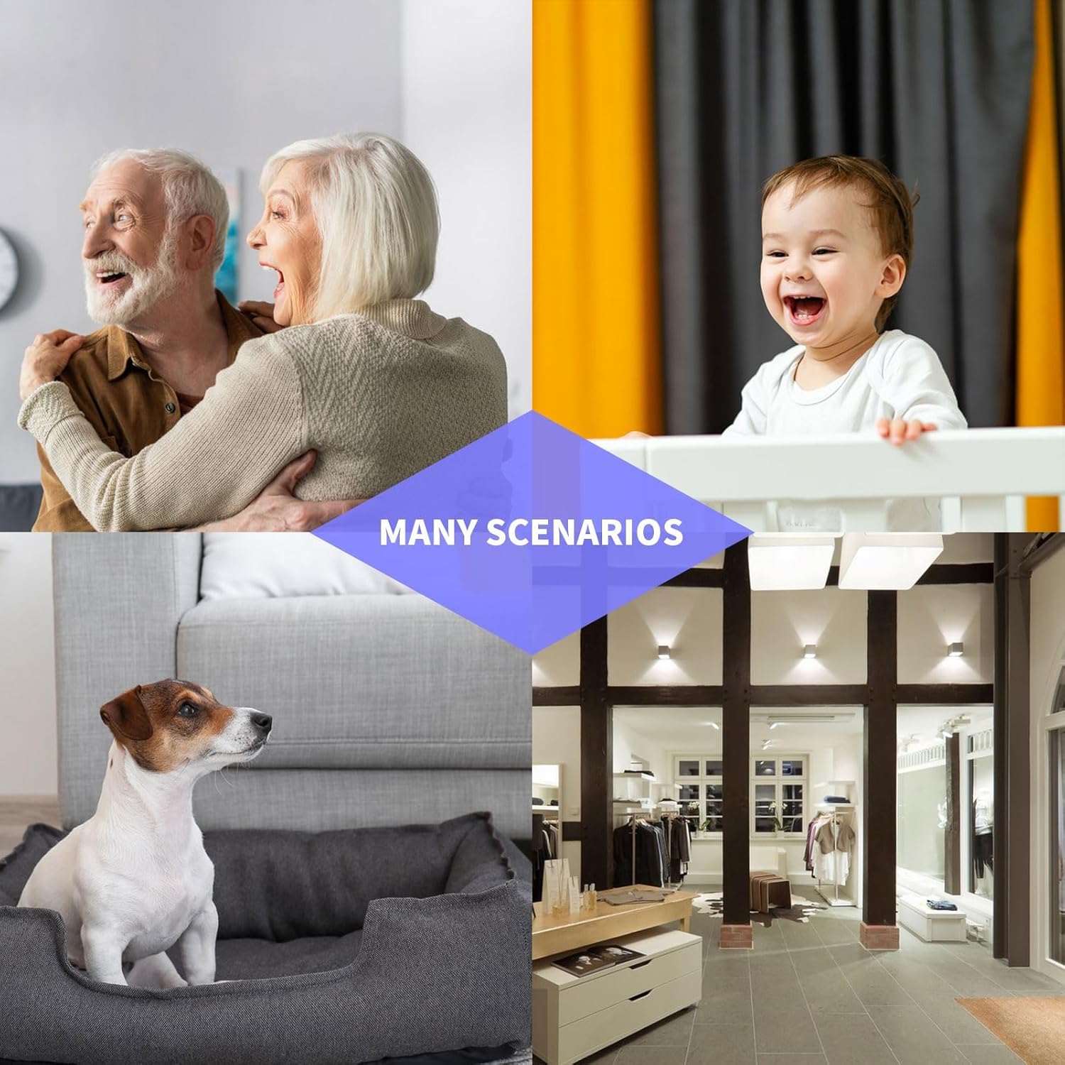 Indoor Security Camera with 360° View, Night Vision