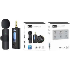 K35 Wireless Microphone – Nawazia Plug & Play Mini Collar Mic for Vlogging, Streaming & Game Recording (3.5mm AUX, UAE ) Nawazia
