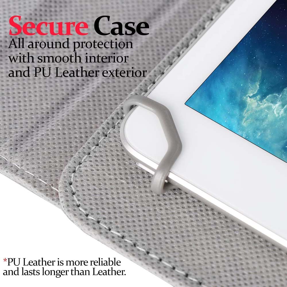 Leather Tablet Cover for Universal 8/9-Inch Devices with Auto Sleep and 360° Rotation