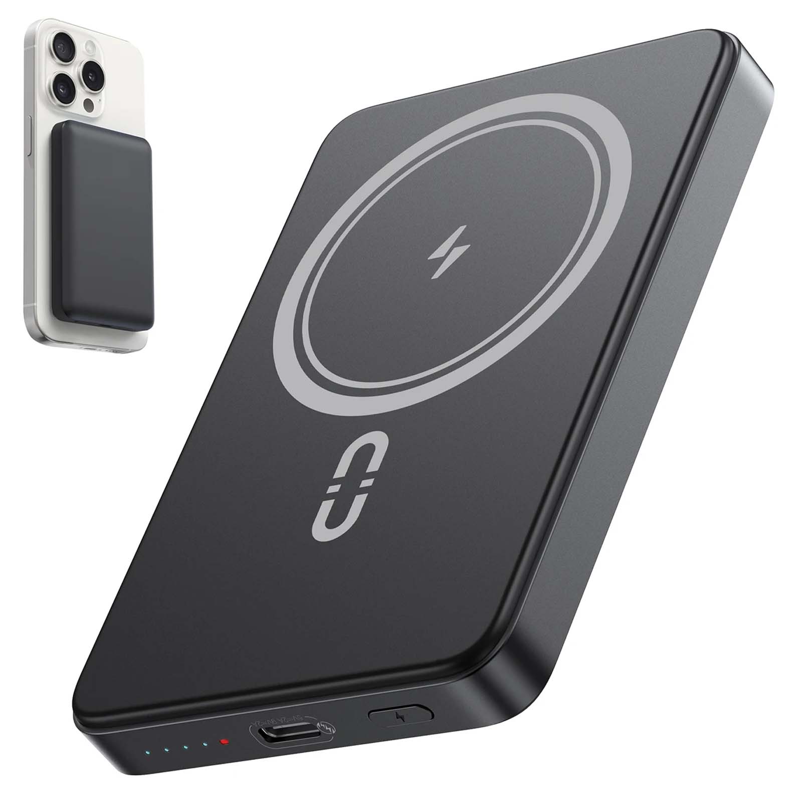  Magnetic Power Bank 5000mAh – 15W Ultra Slim Wireless Charger in UAE