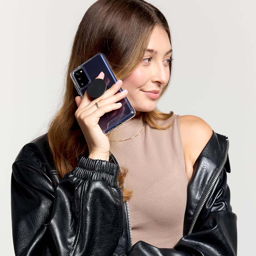 PopGrip  Swappable Top - Black, Phone & Tablet Grip, Stand, and Wireless Charging Compatible Accessory