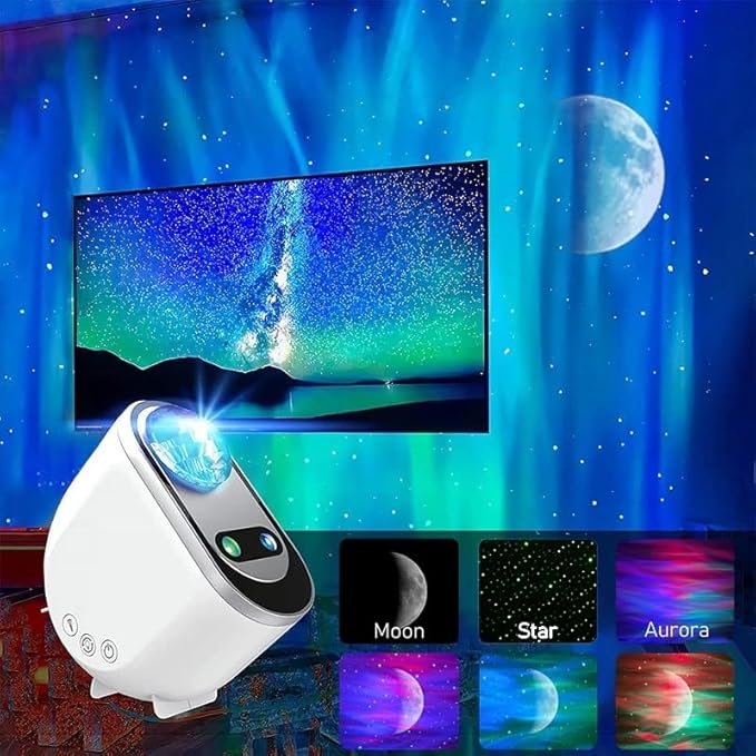 LED Projector Light – Galaxy Star Projector 3 in 1 Aurora Effects with Bluetooth, White Noise Nawazia