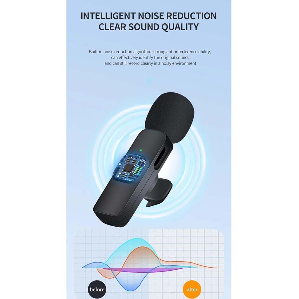 K35 Wireless Microphone – Nawazia Plug & Play Mini Collar Mic for Vlogging, Streaming & Game Recording (3.5mm AUX, UAE ) Nawazia