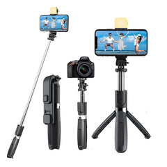 R1S Mobile Selfie Stick with Tripod & LED Light