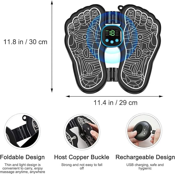 Rechargeable EMS foot pad – Nawazia compact massage device – Origin UAE

