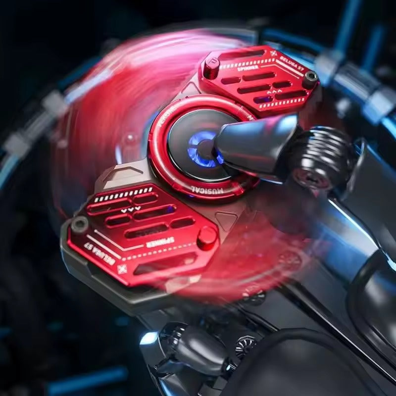 Fidget Spinner Earphones – Glow in the Dark, High-Speed Silent Spin, Metal Gear Design, Stress Relief & Entertainment for Kids and Adults Nawazia