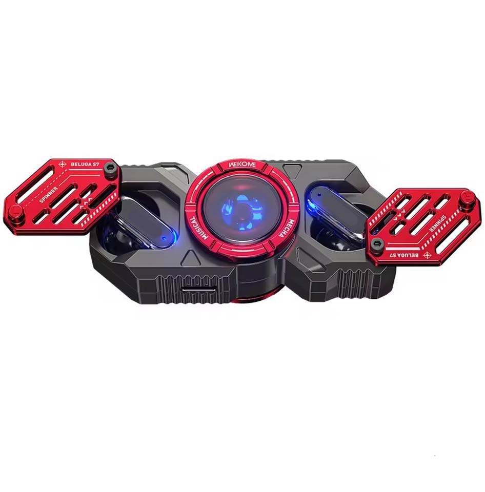 Fidget Spinner Earphones – Glow in the Dark, High-Speed Silent Spin, Metal Gear Design, Stress Relief & Entertainment for Kids and Adults Nawazia