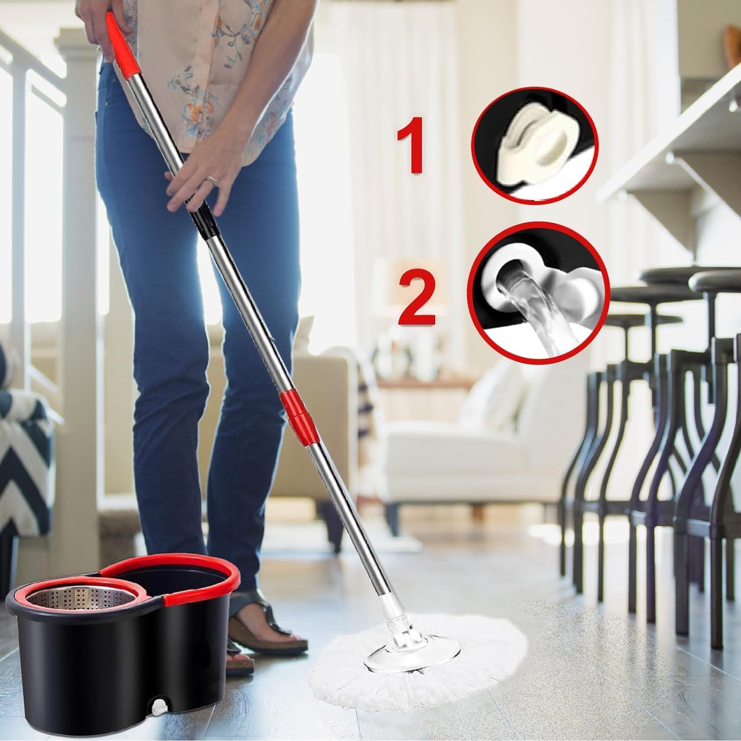 Spin Mop & Bucket Set | 360° Rotating Mop
