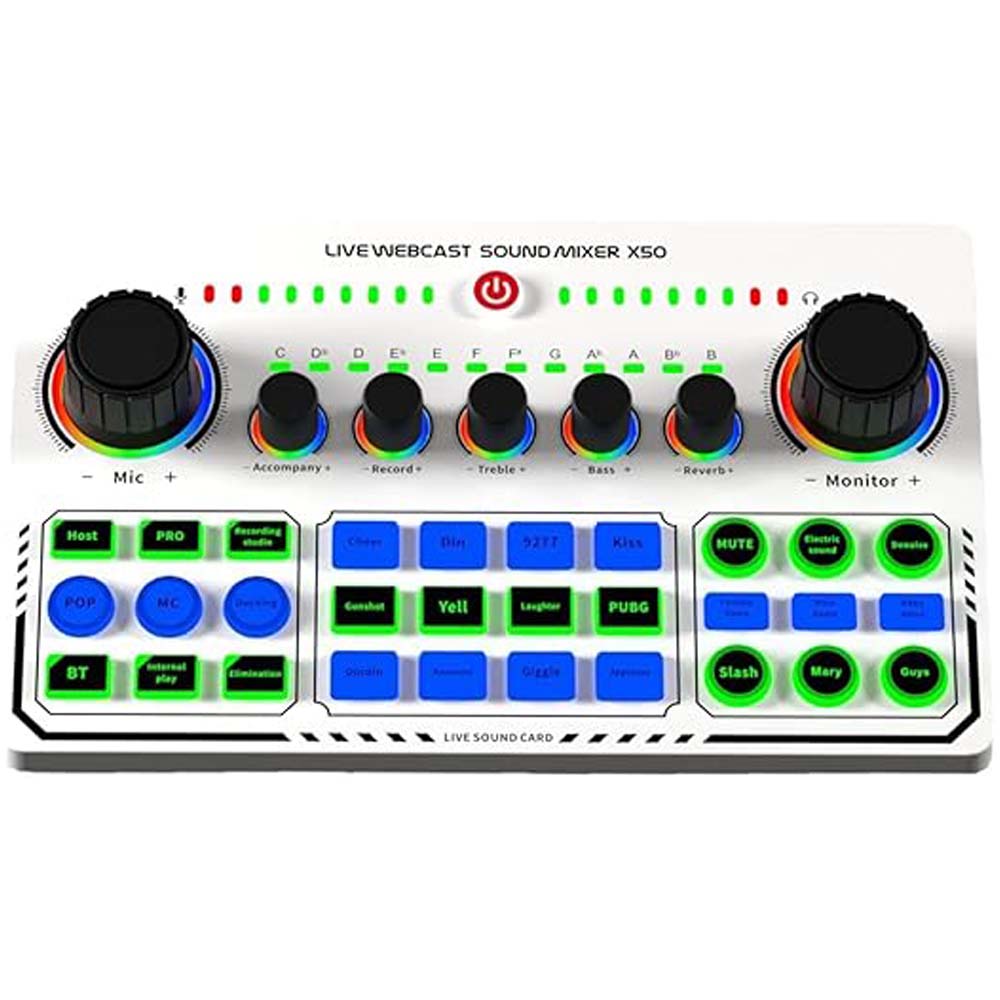 X50 Live Studio Sound Card – USB Sound Card & Broadcast Audio Mixer for Podcasts, Streaming, and Music Production Nawazia