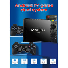 M8 Pro Mini Game TV Box – 64GB HD Retro Console & Android 12 Dual System with Wireless Gamepad