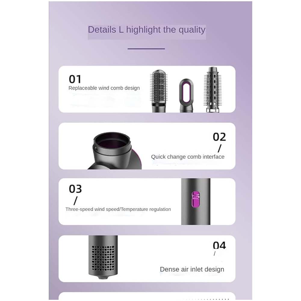 5-in-1 Hot Air Comb – Negative Ion Multi-Functional Styler for Smooth, Shiny Hair Nawazia