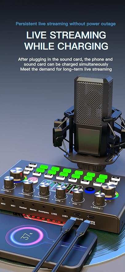 F009 Live Sound Card – Bluetooth Audio Mixer for Broadcasting, Recording, and Live Streaming Nawazia