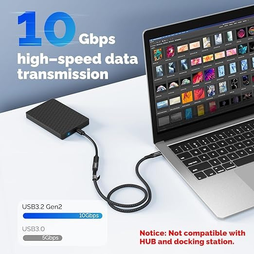 6ft USB C to USB Type C Cable | 60W PD Quick Charger Cable | 2 Meter Fast Charging & Data Sync | Durable & Flexible Design for USB-C Devices Nawazia