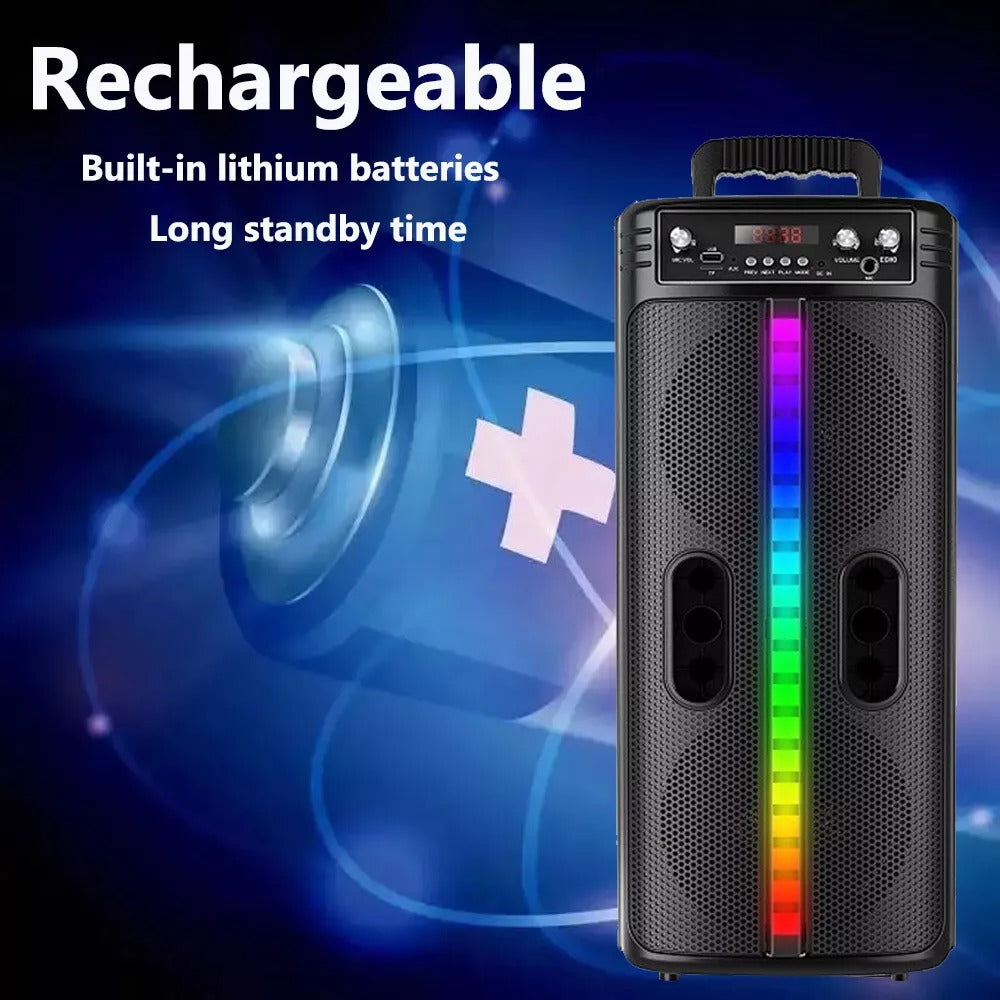 Portable 8-Inch Trolley Speaker – Bluetooth, Powerful Bass, USB/AUX Connectivity for Outdoor Events Nawazia