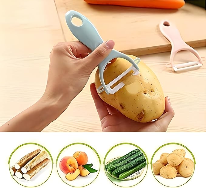 Ceramic Peeler & 'Y' Paring Knife Set | Pack of 6 Durable Kitchen Tools in Assorted Colors Nawazia