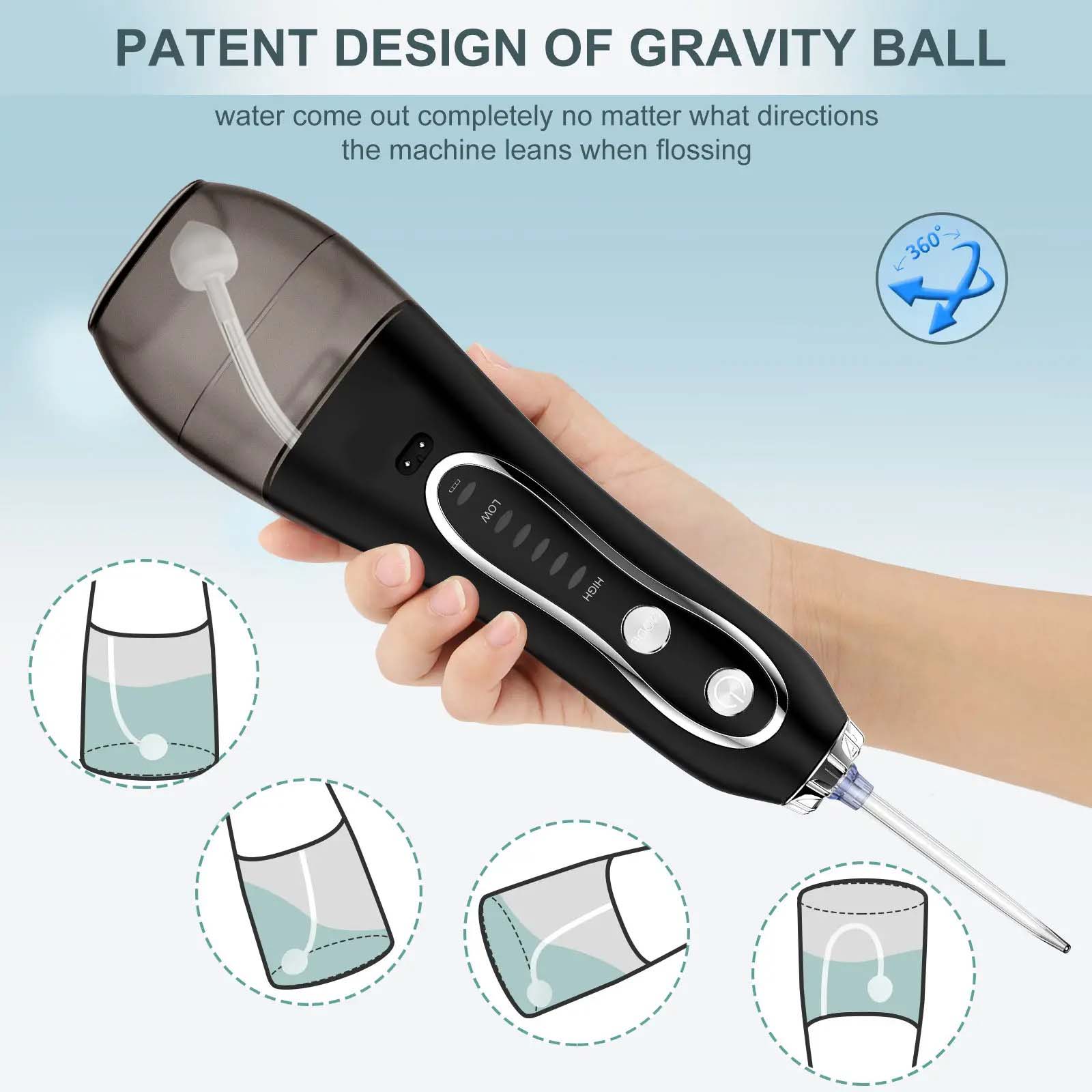 Portable Dental Water Flosser – Rechargeable Oral Irrigator with Bag, IPX7 Waterproof, Perfect for Home and Travel Nawazia