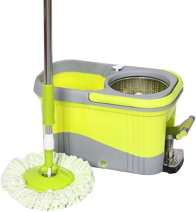 Microfiber Cleaning Flat Mop – 360° Spin Magic Easy Mop with Bucket for Multi-Surface Cleaning Nawazia