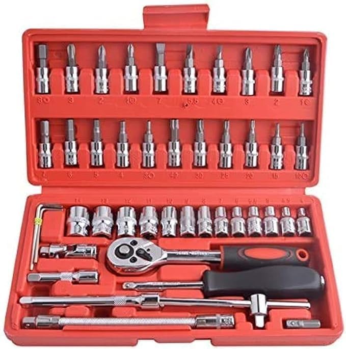 46pcs Manual Machine Auto Repair Tool Set | Comprehensive Toolkit for Handyman and DIY Projects Nawazia