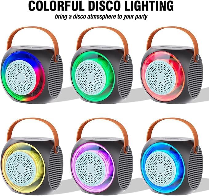 All-In-One Karaoke Machine | Bluetooth Speaker with UHF Wireless Microphones & LED Disco Ball Lights Nawazia