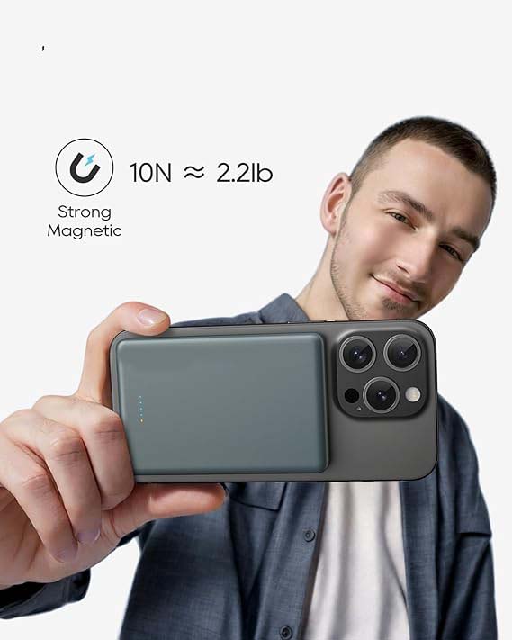 MagSafe External Battery – 5000mAh Magnetic Wireless Portable Charger with Fast Charging Technology Nawazia