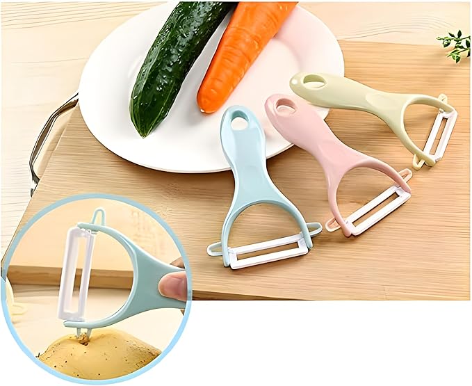 Ceramic Peeler & 'Y' Paring Knife Set | Pack of 6 Durable Kitchen Tools in Assorted Colors Nawazia