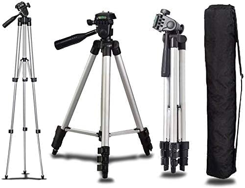 ETH-337: Black and Silver 50-Inch Camera Tripod Stand for Canon EOS Series (1100D, 500D, 550D, 600D) Nawazia