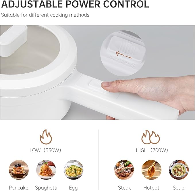 800W Mini Electric Cooker | Portable Hot Pot with Safety Features | Ideal for Travelers & Home Cooks | Multipurpose Cooking Solution | Compact & Efficient Design Nawazia