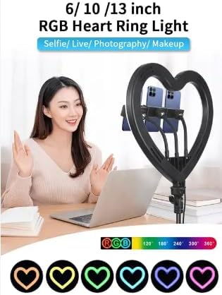 JM26-10 Heart-Shaped RGB LED Ring Light – Elegant, Flexible Lighting for Photography & Video Nawazia