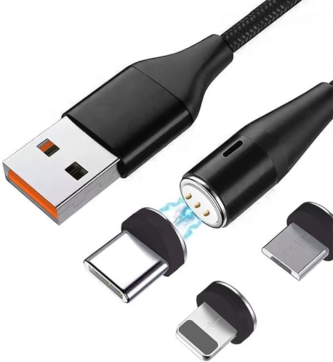 3-in-1 Magnetic Charging Cable | 3A Fast Charge | Micro USB, Type C & iProduct Compatible Nawazia