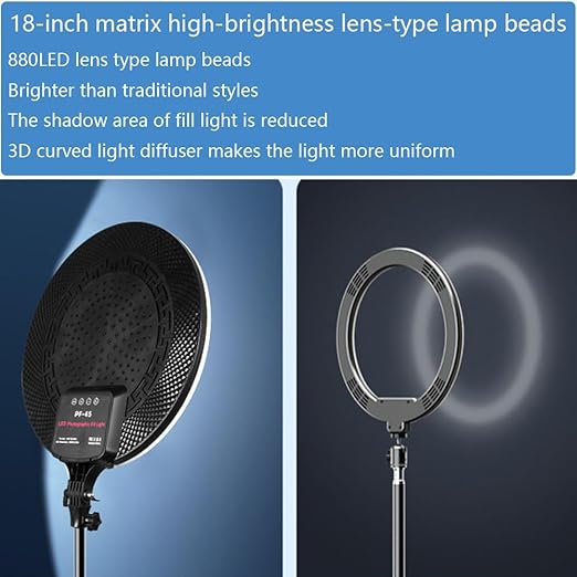 PF-45 Photography Light – 18" 60W High-Brightness Circular Fill Light for Pro Streaming & Beauty Nawazia