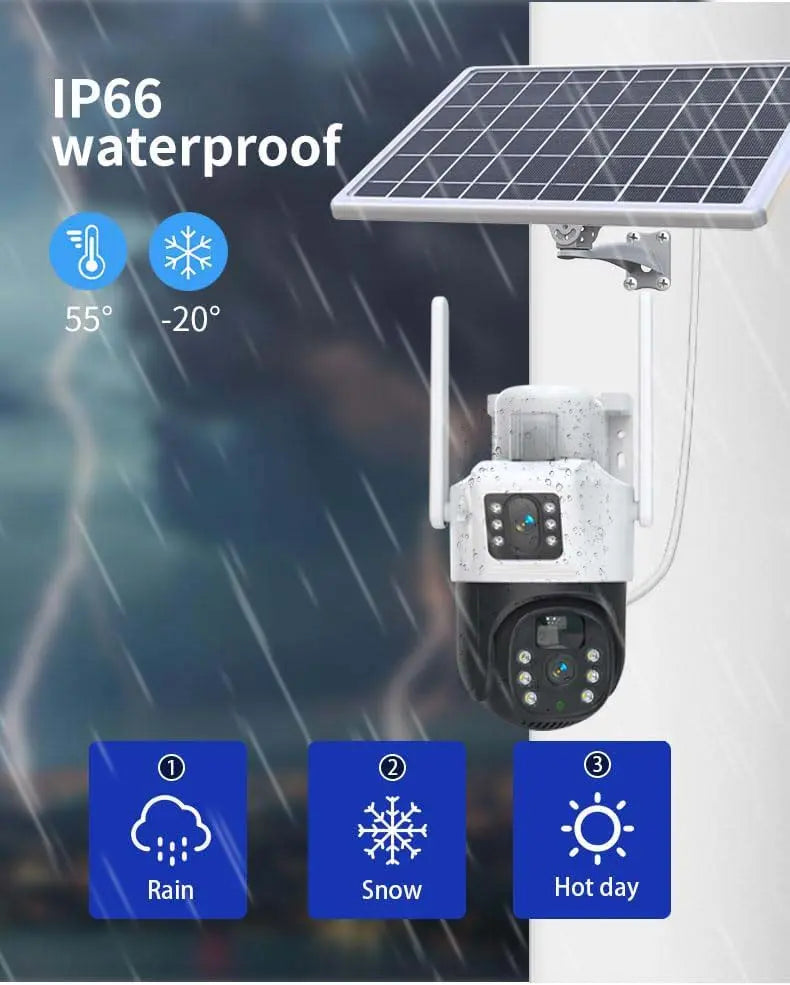 4G LTE Solar Battery Outdoor Camera | HD 4MP | Full-Color Night Vision | Motion Alerts | Sound/Light Warning | IP66 Waterproof | Cloud/TF Card Storage Nawazia