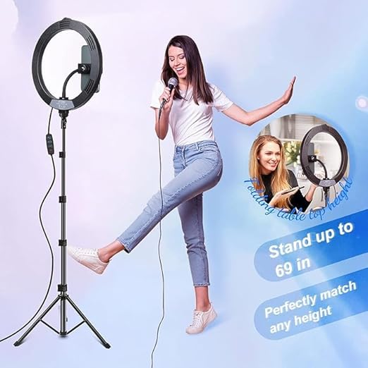Beauty Live Light – Dimmable Selfie Ring Light & Extendable Tripod for Professional Makeup & Streaming Nawazia