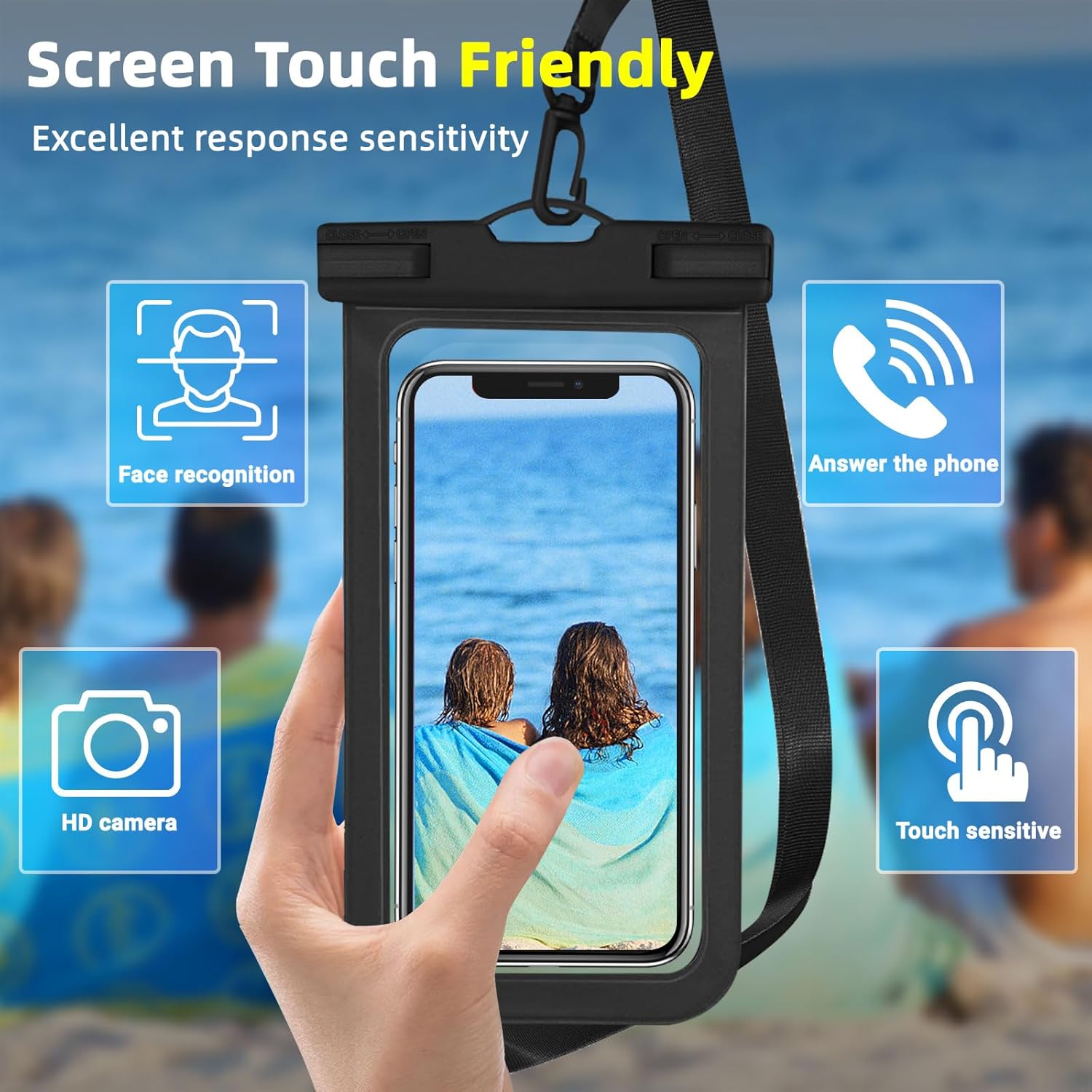Waterproof Phone Pouch | IPX8 Waterproof Cell Phone Case | Universal Dry Bag for All Mobile Phones | Essential for Beach, Water Sports, & Outdoor Activities Nawazia