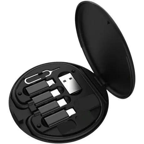 EC148 Type-C USB Charging Cable | Multi-Function Portable USB Adapter Storage Set | 4-in-1 Data Cable with USB-A, Micro-USB, and Lightning Adapters Nawazia