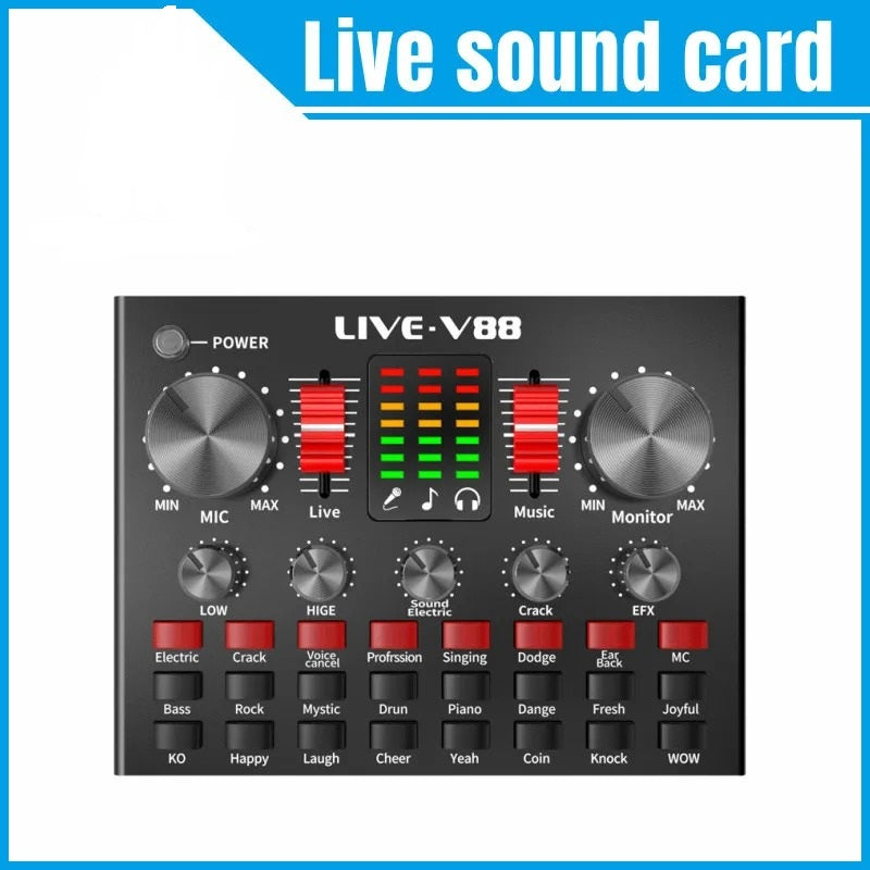 V88 Live Sound Card Mixer – Compact USB Audio Mixer with Built-In Effects for Mobile Streaming Nawazia