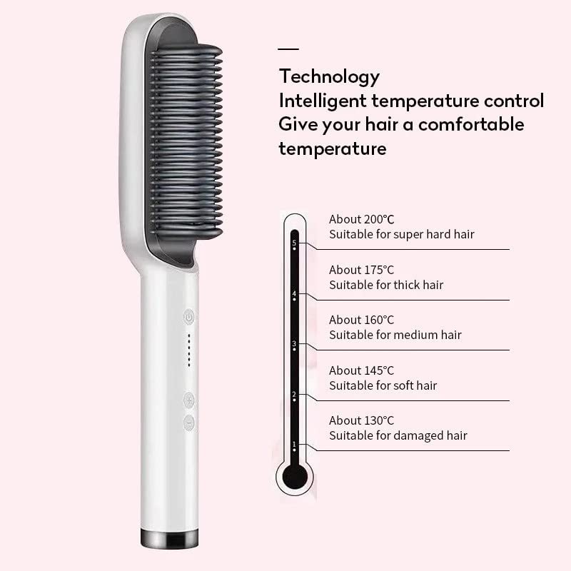 Multifunctional Hair Straightener Brush | Heating Curler, Straightener & Styler Comb for Hair & Beard | Fast Heating Straightening Iron Nawazia
