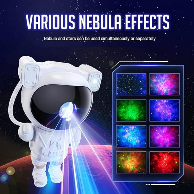 Astronaut Galaxy Star Projector Night Light | Starry Nebula Ceiling LED Lamp with Timer & Remote Nawazia